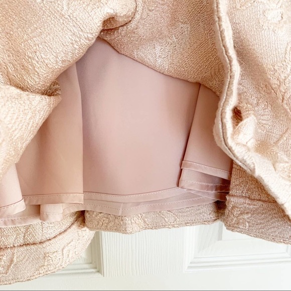 Bebe Blush Pink Floral Brocade Skater Skirt NWOT - Picture 3 of 7